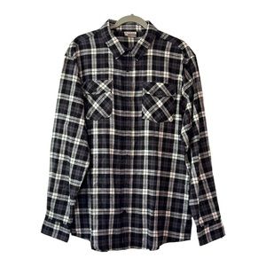Silver Lake Women’s Black & White Plaid Long Sleeve Flannel‎   Sz XL